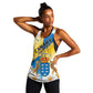 Personalized Canary Islands Women Racerback Tank Coat Of Arms Argyranthemum Frutescens