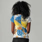 Personalized Canary Islands Women V-Neck T-Shirt Coat Of Arms Argyranthemum Frutescens