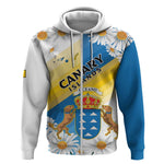 Personalized Canary Islands Zip Hoodie Coat Of Arms Argyranthemum Frutescens