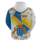Personalized Canary Islands Zip Hoodie Coat Of Arms Argyranthemum Frutescens