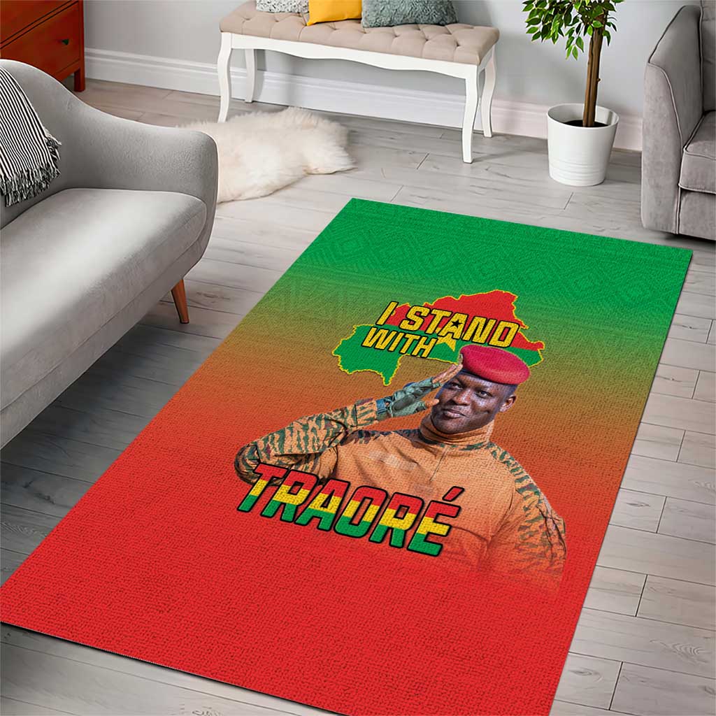 Burkina Faso I Stand With Traore Area Rug African Pattern