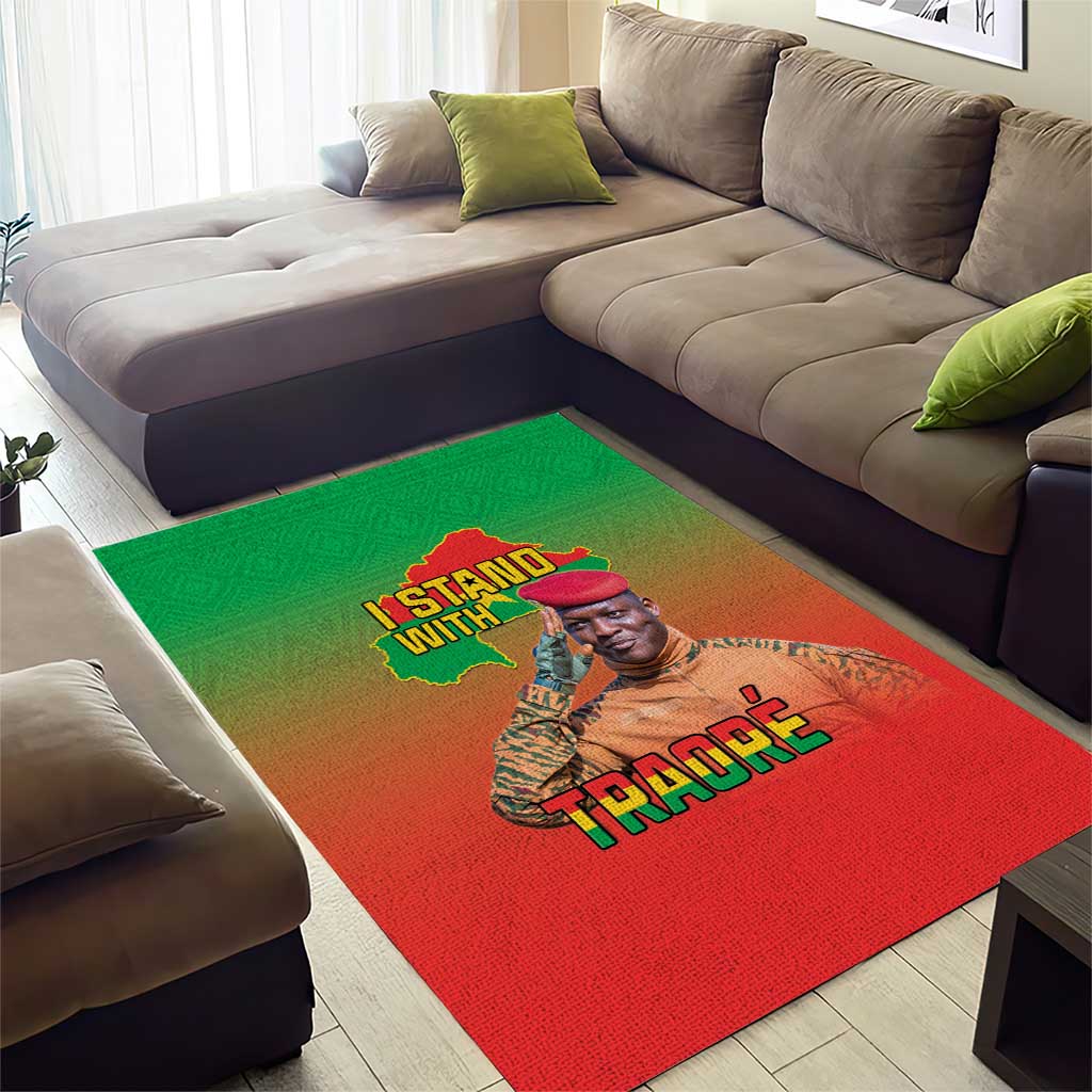 Burkina Faso I Stand With Traore Area Rug African Pattern