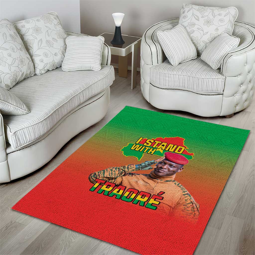 Burkina Faso I Stand With Traore Area Rug African Pattern