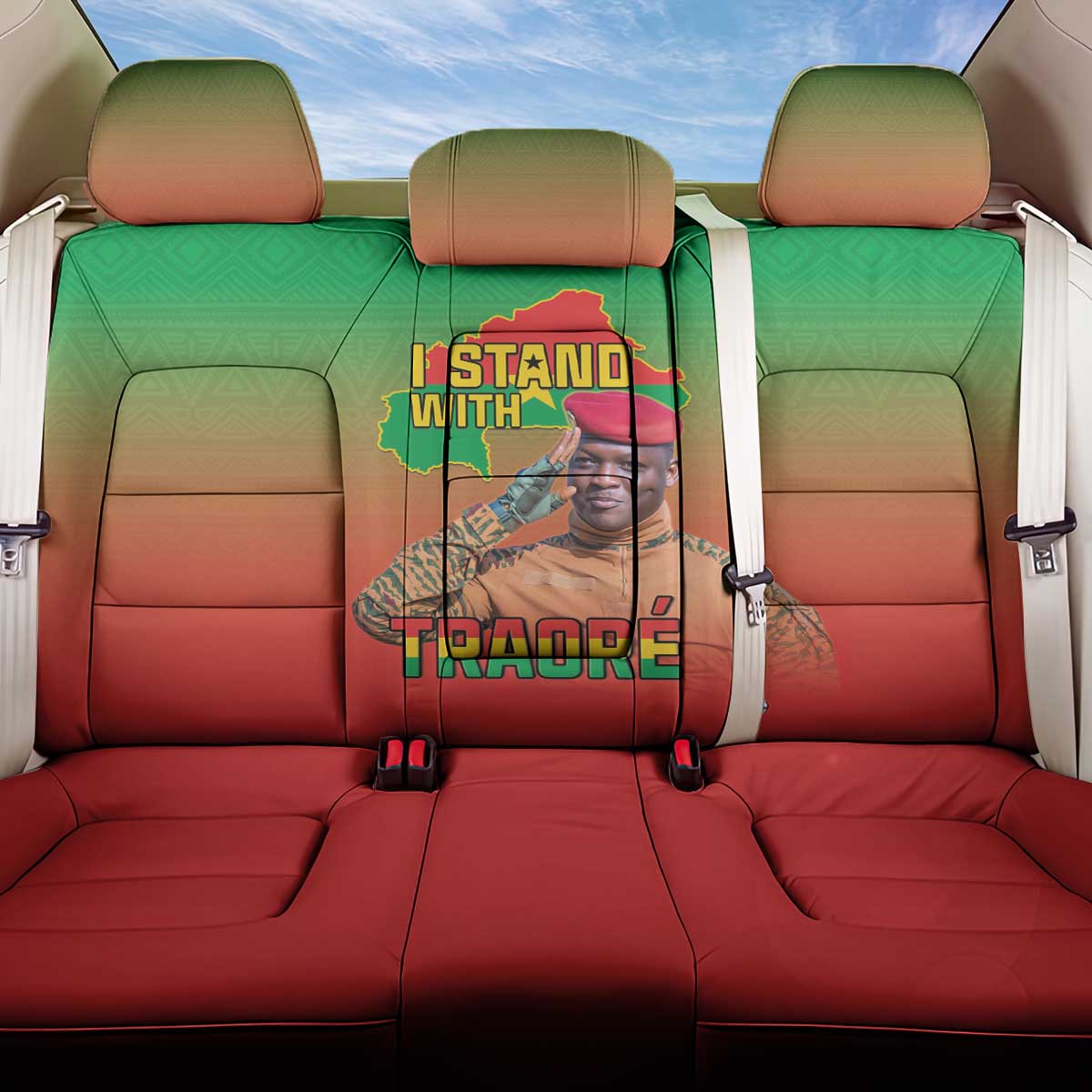 Burkina Faso I Stand With Traore Back Car Seat Cover African Pattern
