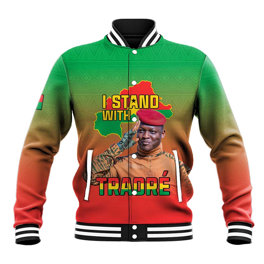 Burkina Faso I Stand With Traore Baseball Jacket African Pattern