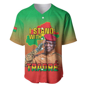 Burkina Faso I Stand With Traore Baseball Jersey African Pattern