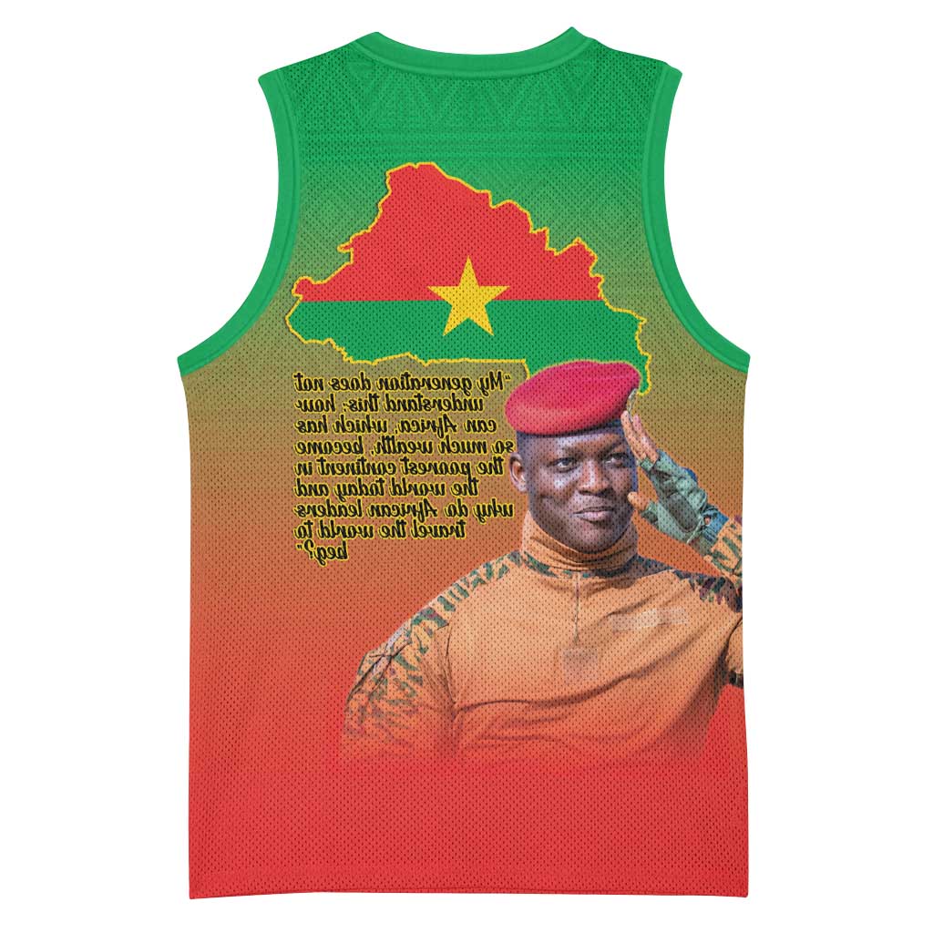 Burkina Faso I Stand With Traore Basketball Jersey African Pattern - African Pride