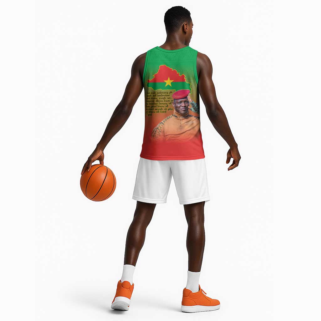 Burkina Faso I Stand With Traore Basketball Jersey African Pattern - African Pride