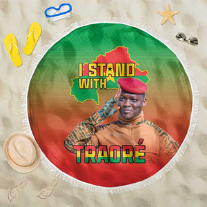 Burkina Faso I Stand With Traore Beach Blanket African Pattern