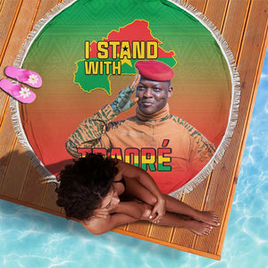 Burkina Faso I Stand With Traore Beach Blanket African Pattern