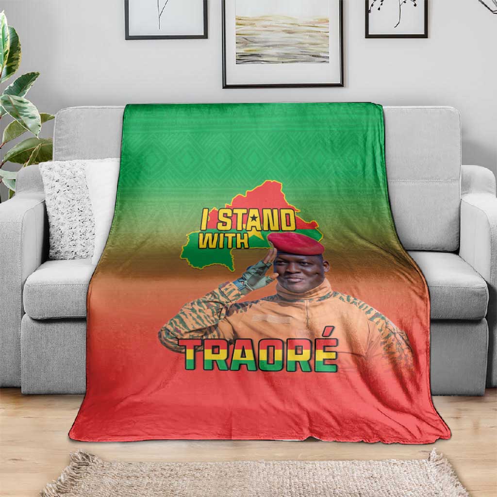 Burkina Faso I Stand With Traore Blanket African Pattern