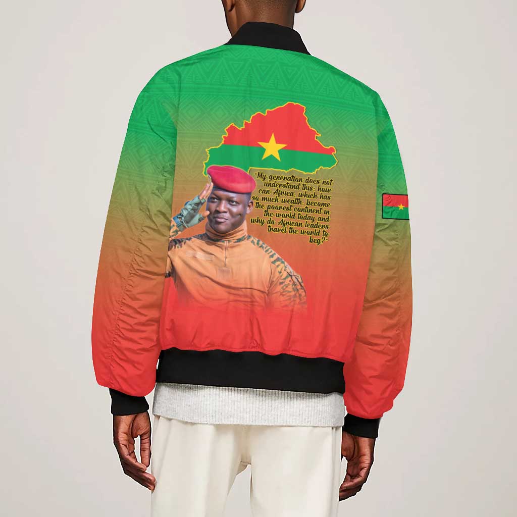 Burkina Faso I Stand With Traore Bomber Jacket African Pattern