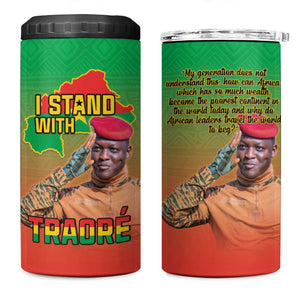 Burkina Faso I Stand With Traore 4 in 1 Can Cooler Tumbler African Pattern