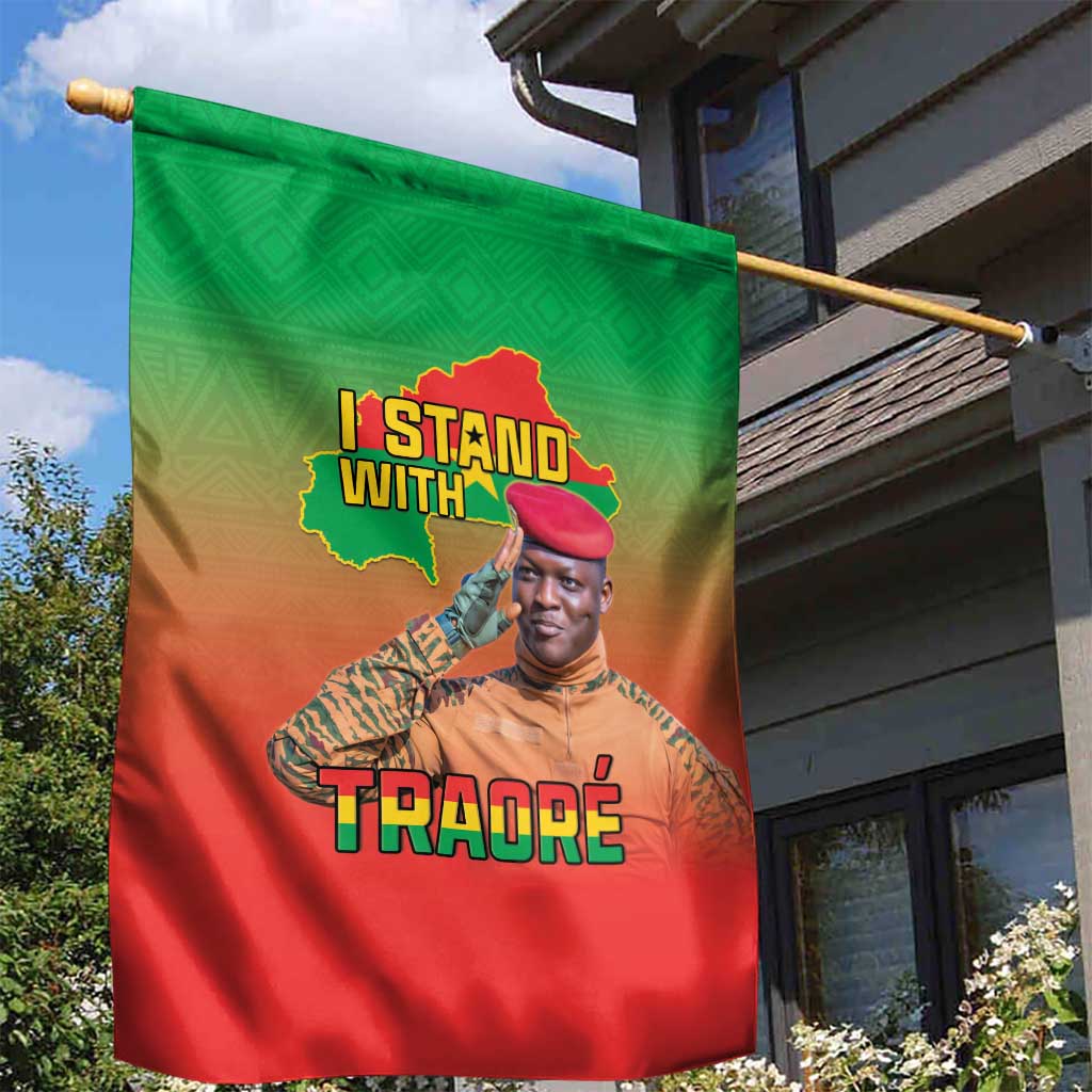 Burkina Faso I Stand With Traore Garden Flag African Pattern