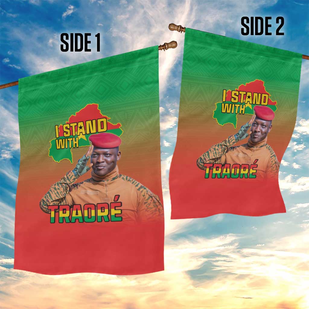 Burkina Faso I Stand With Traore Garden Flag African Pattern