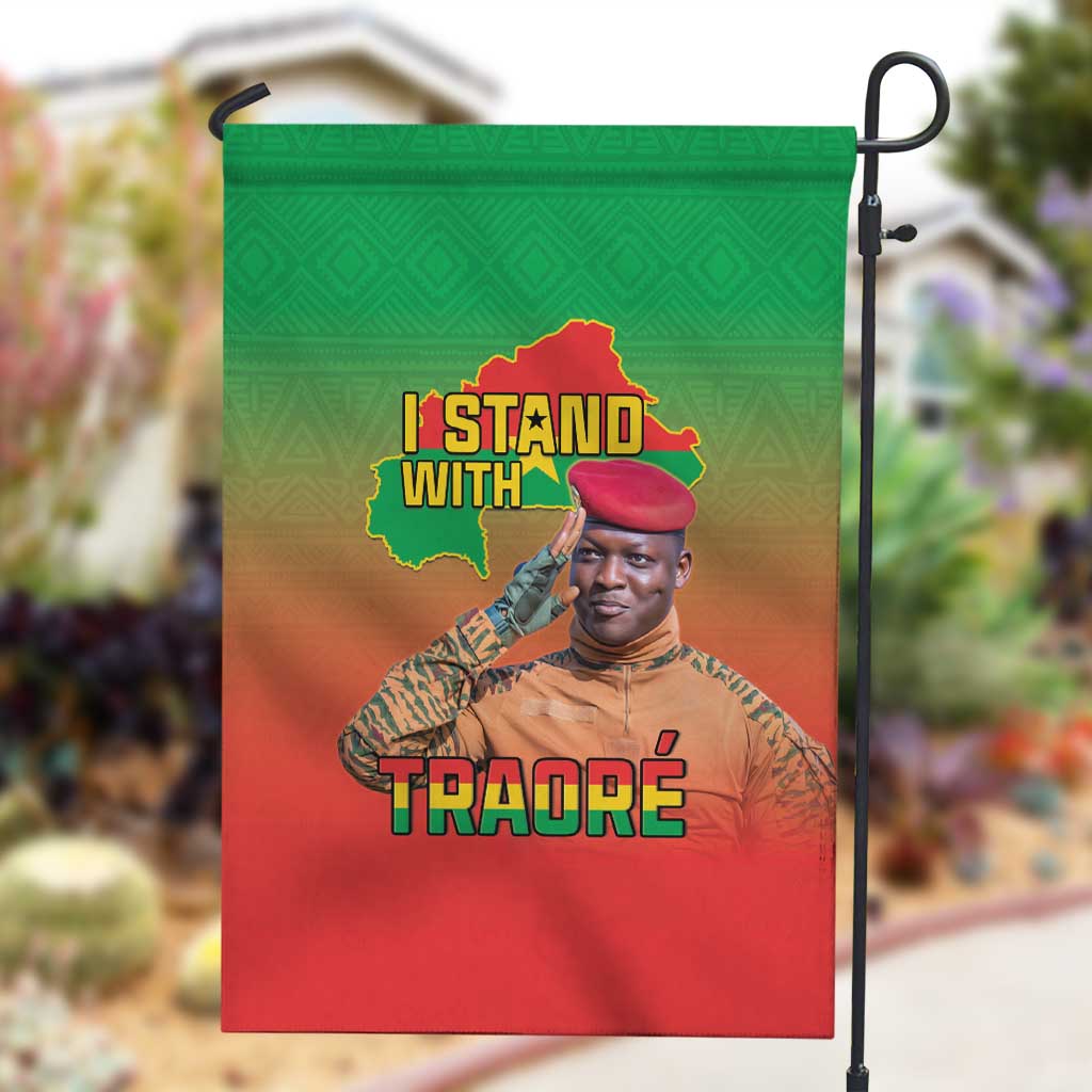 Burkina Faso I Stand With Traore Garden Flag African Pattern