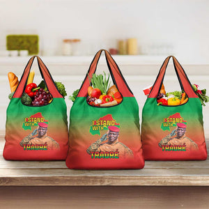 Burkina Faso I Stand With Traore Grocery Bag African Pattern