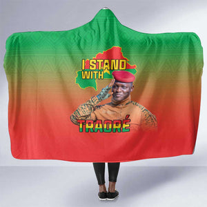 Burkina Faso I Stand With Traore Hooded Blanket African Pattern