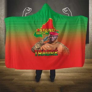 Burkina Faso I Stand With Traore Hooded Blanket African Pattern