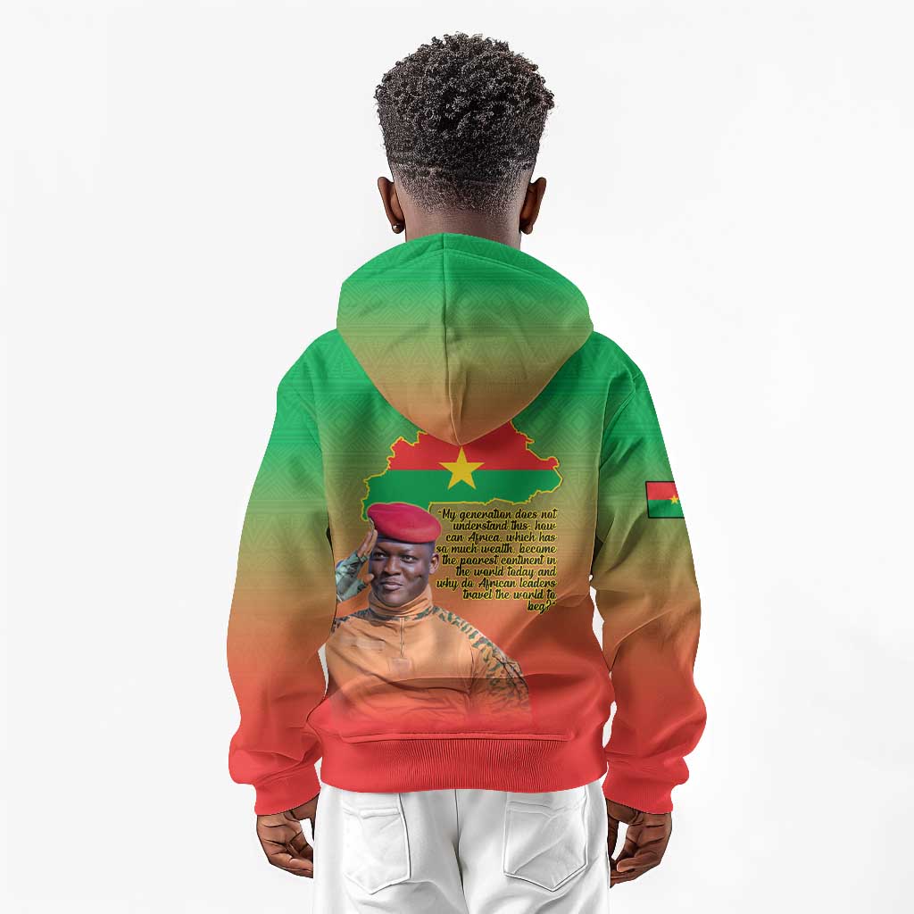 Burkina Faso I Stand With Traore Kid Hoodie African Pattern