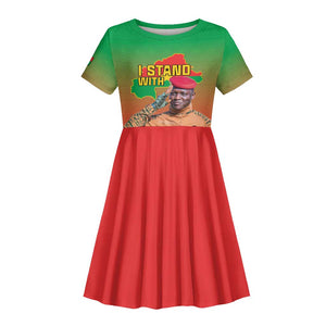 Burkina Faso I Stand With Traore Kid Short Sleeve Dress African Pattern