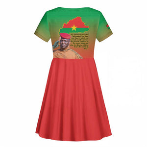 Burkina Faso I Stand With Traore Kid Short Sleeve Dress African Pattern
