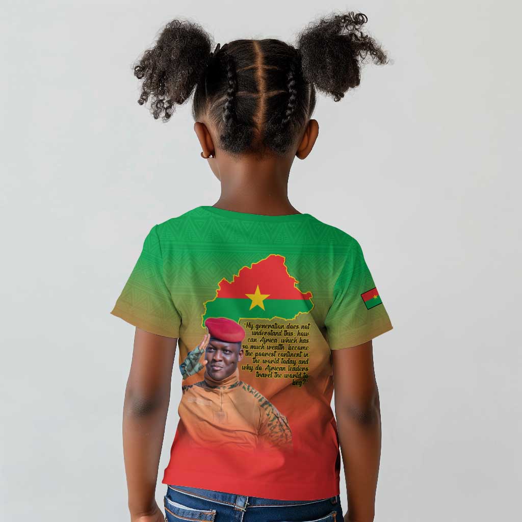Burkina Faso I Stand With Traore Kid T shirt African Pattern