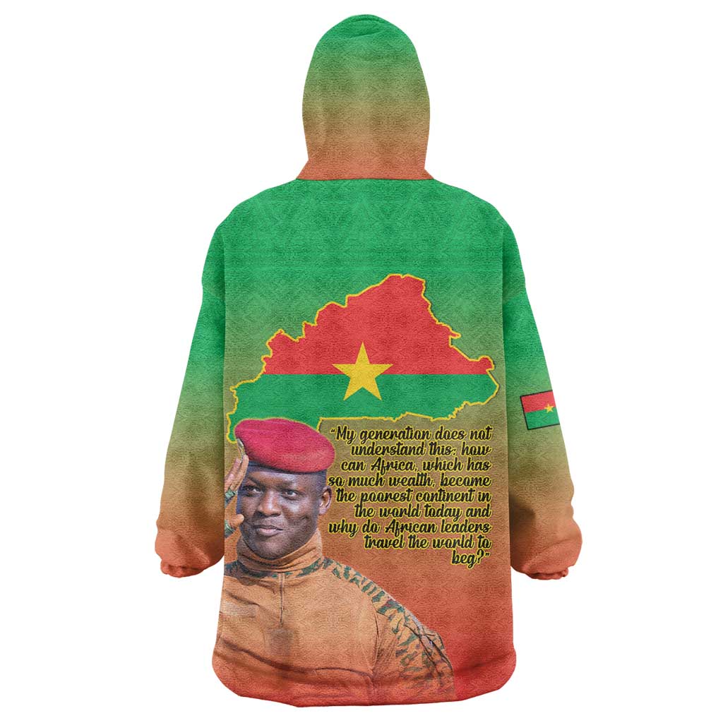 Burkina Faso I Stand With Traore Kid Wearable Blanket Hoodie African Pattern