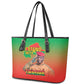 Burkina Faso I Stand With Traore Leather Tote Bag African Pattern