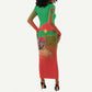 Burkina Faso I Stand With Traore Long Sleeve Bodycon Dress African Pattern
