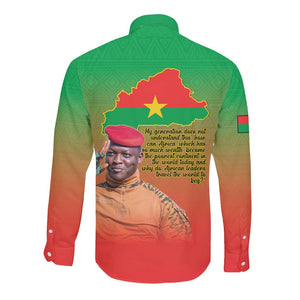 Burkina Faso I Stand With Traore Long Sleeve Button Shirt African Pattern