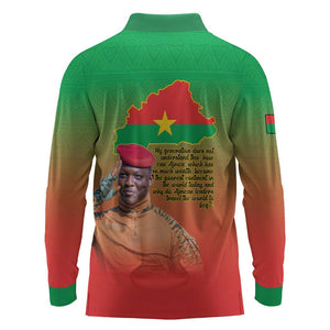 Burkina Faso I Stand With Traore Long Sleeve Polo Shirt African Pattern