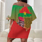 Burkina Faso I Stand With Traore Off Shoulder Short Dress African Pattern