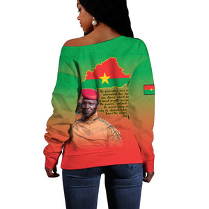 Burkina Faso I Stand With Traore Off Shoulder Sweater African Pattern
