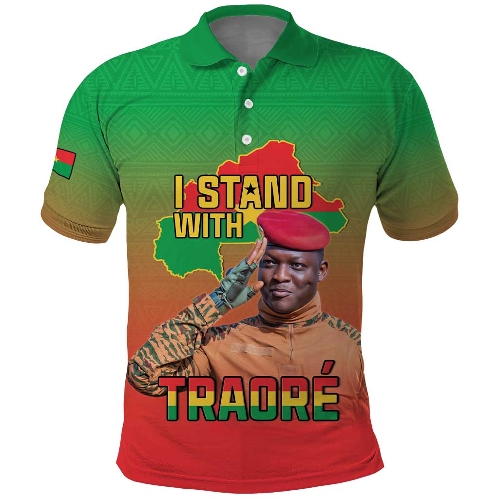 Burkina Faso I Stand With Traore Polo Shirt African Pattern