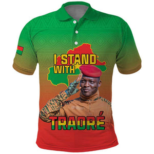 Burkina Faso I Stand With Traore Polo Shirt African Pattern