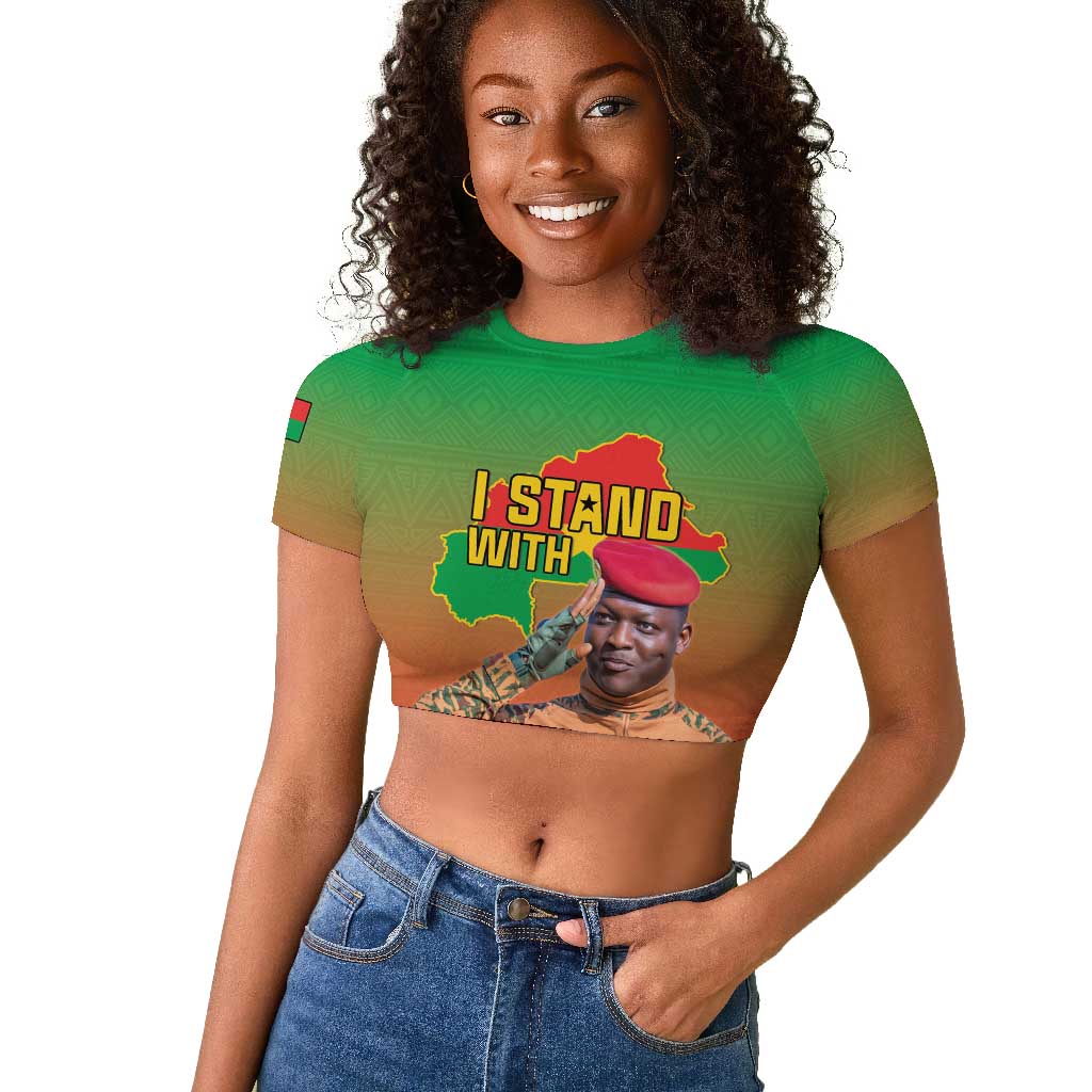 Burkina Faso I Stand With Traore Raglan Cropped T shirt African Pattern