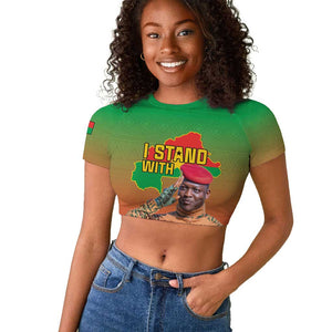 Burkina Faso I Stand With Traore Raglan Cropped T shirt African Pattern