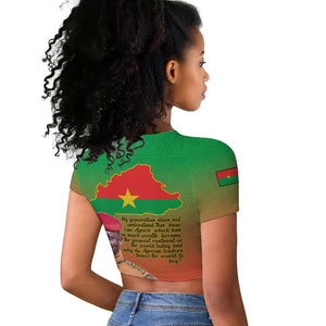 Burkina Faso I Stand With Traore Raglan Cropped T shirt African Pattern