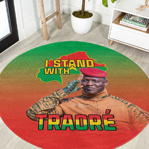 Burkina Faso I Stand With Traore Round Carpet African Pattern