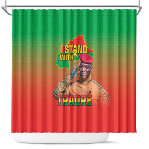 Burkina Faso I Stand With Traore Shower Curtain African Pattern