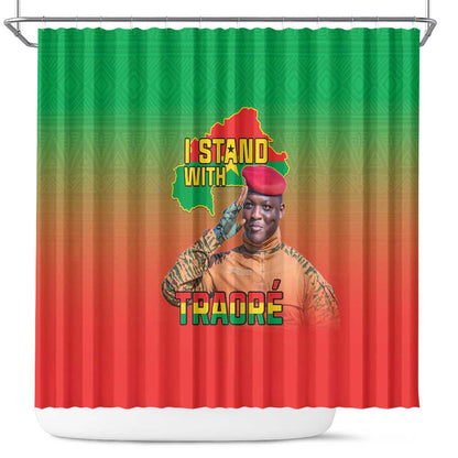 Burkina Faso I Stand With Traore Shower Curtain African Pattern