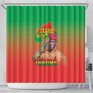 Burkina Faso I Stand With Traore Shower Curtain African Pattern