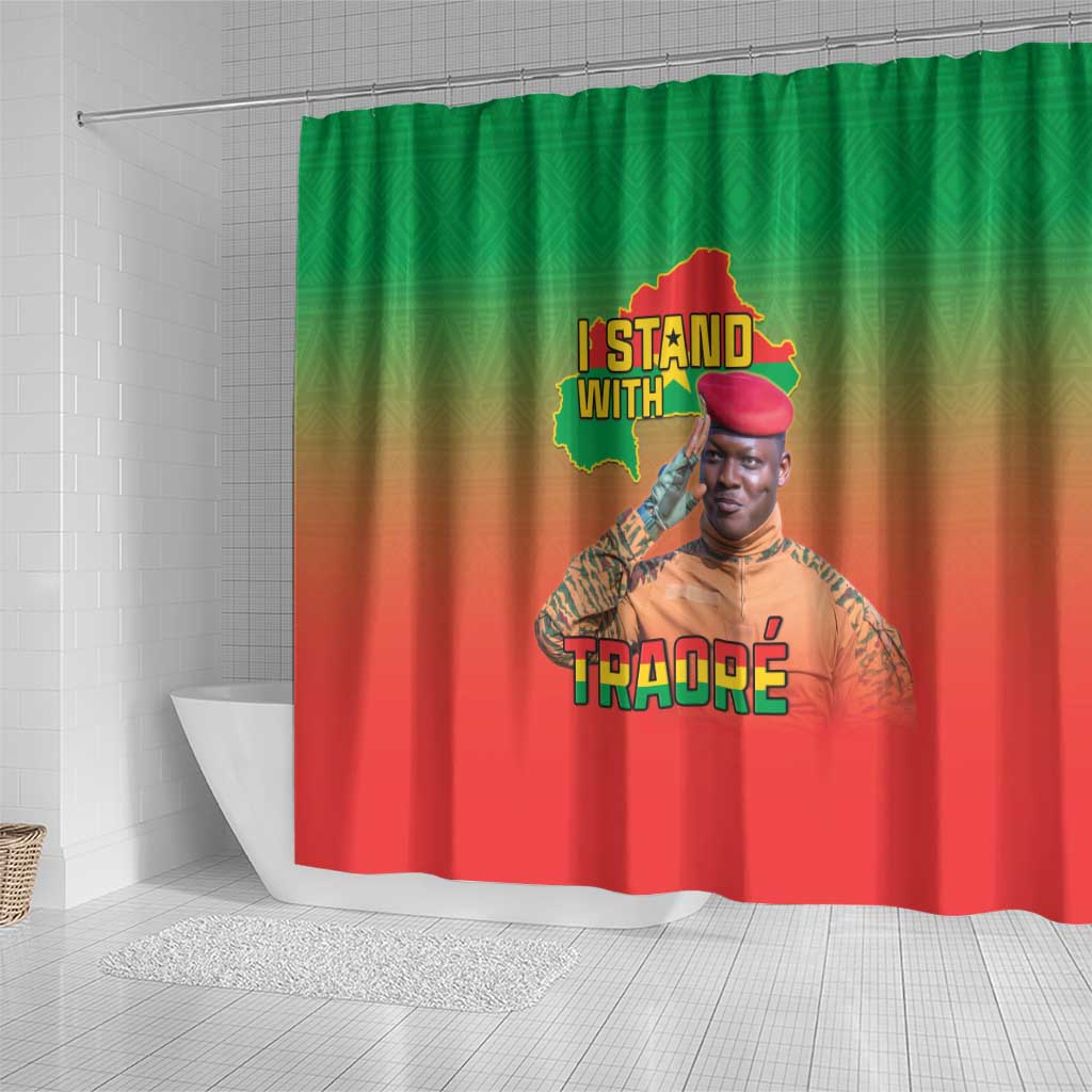 Burkina Faso I Stand With Traore Shower Curtain African Pattern