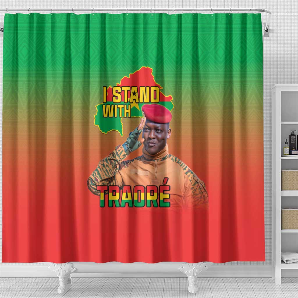 Burkina Faso I Stand With Traore Shower Curtain African Pattern