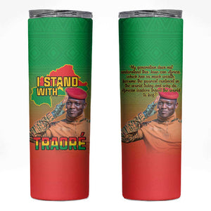 Burkina Faso I Stand With Traore Skinny Tumbler African Pattern