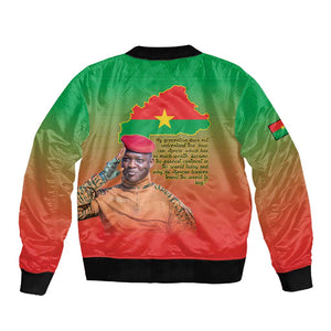 Burkina Faso I Stand With Traore Sleeve Zip Bomber Jacket African Pattern