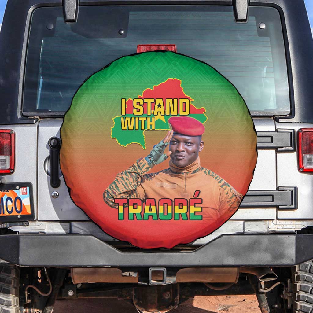 Burkina Faso I Stand With Traore Spare Tire Cover African Pattern