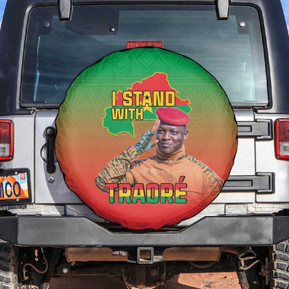 Burkina Faso I Stand With Traore Spare Tire Cover African Pattern
