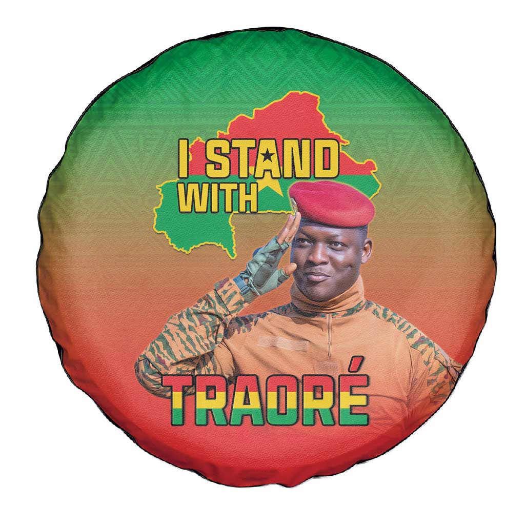 Burkina Faso I Stand With Traore Spare Tire Cover African Pattern